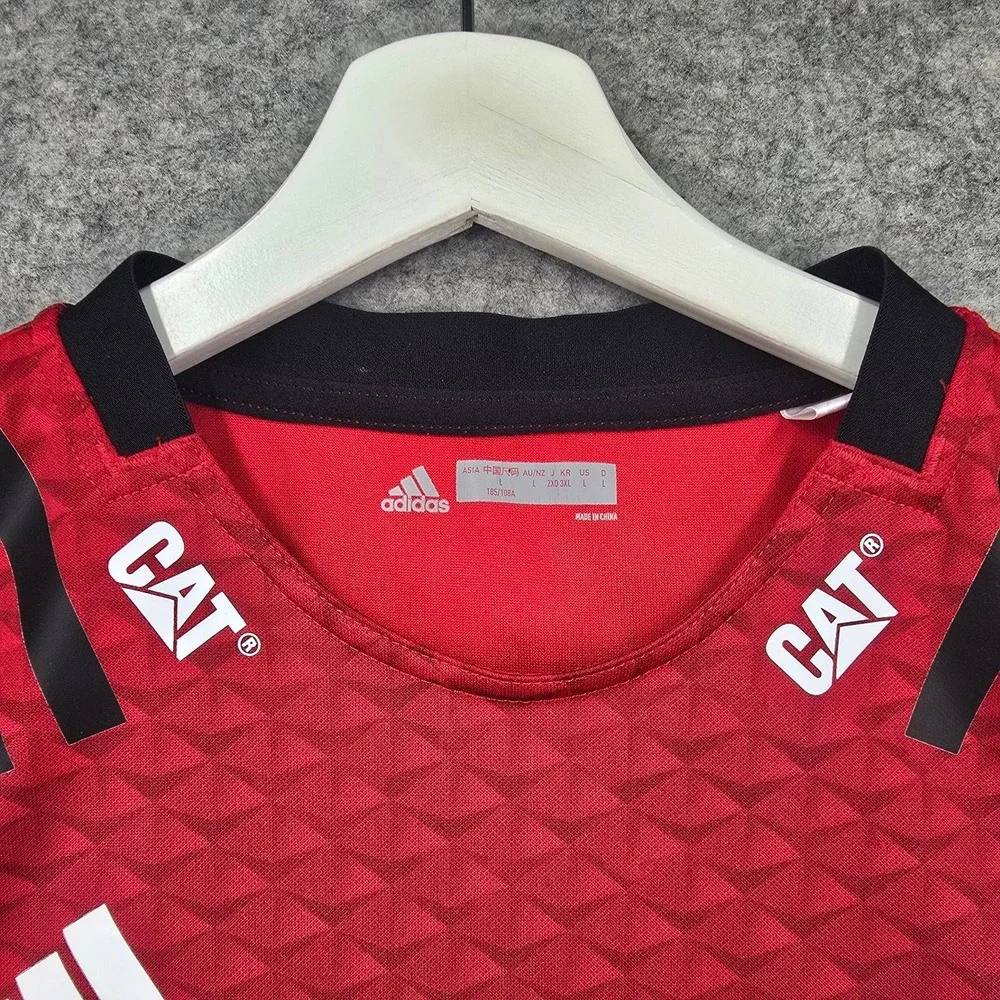 Adidas Crusaders Rugby Jersey Mens L Red Polyester Geometric Super Rugby ED7949